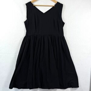 Queen of Holloway Fit Flare Dress Womens Large Black Retro Rockabilly Pinup